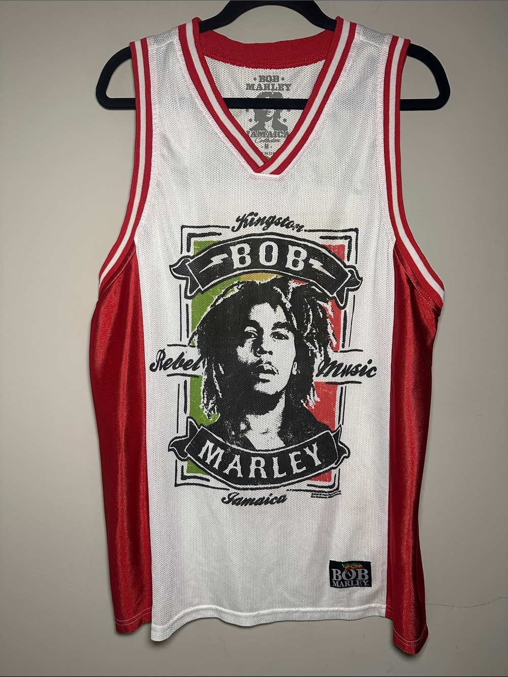 Bob Marley Jamaica Collection basketball white and red jersey